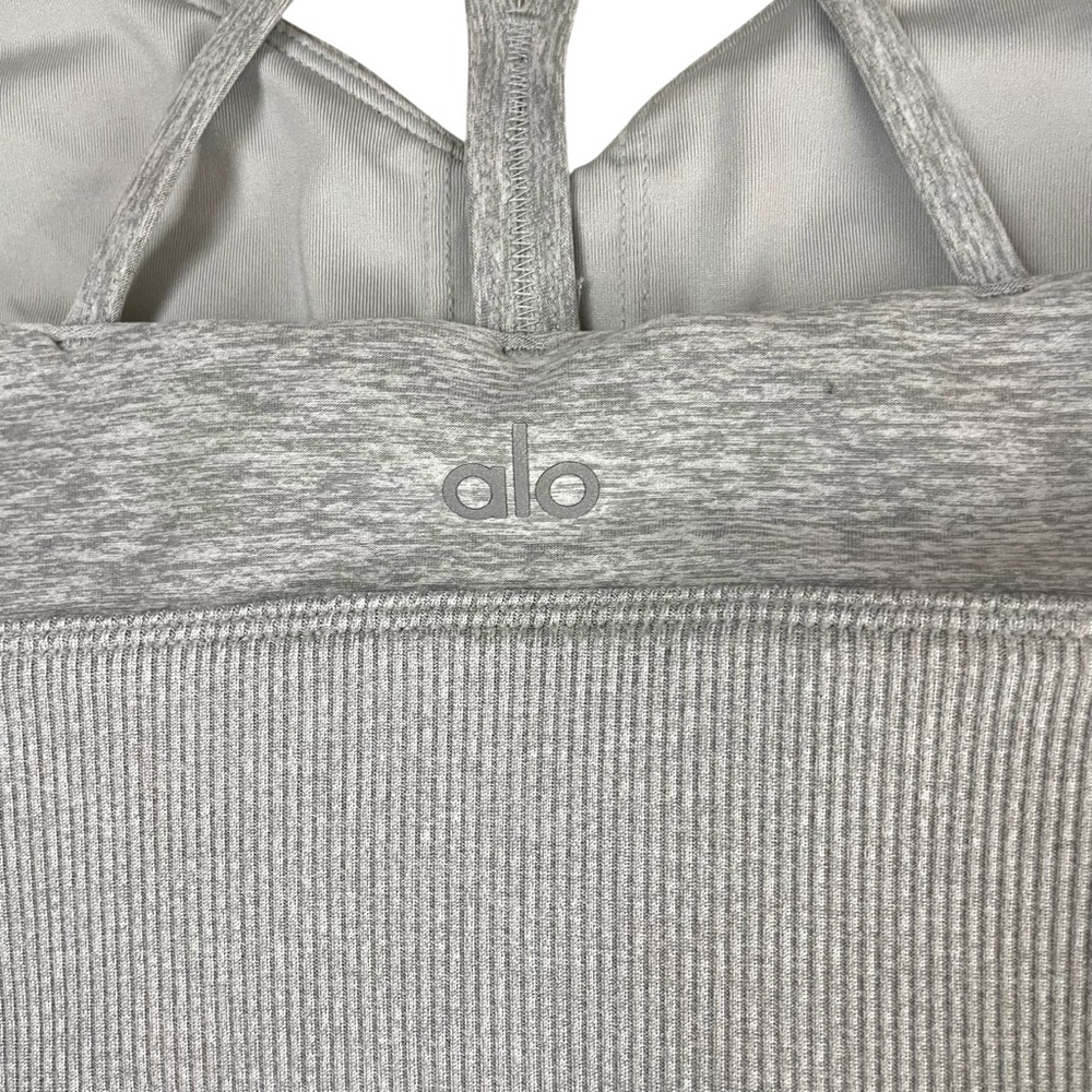 alo Yoga Soft Lavish Bra Zinc Heather Gray - Picture 9 of 14